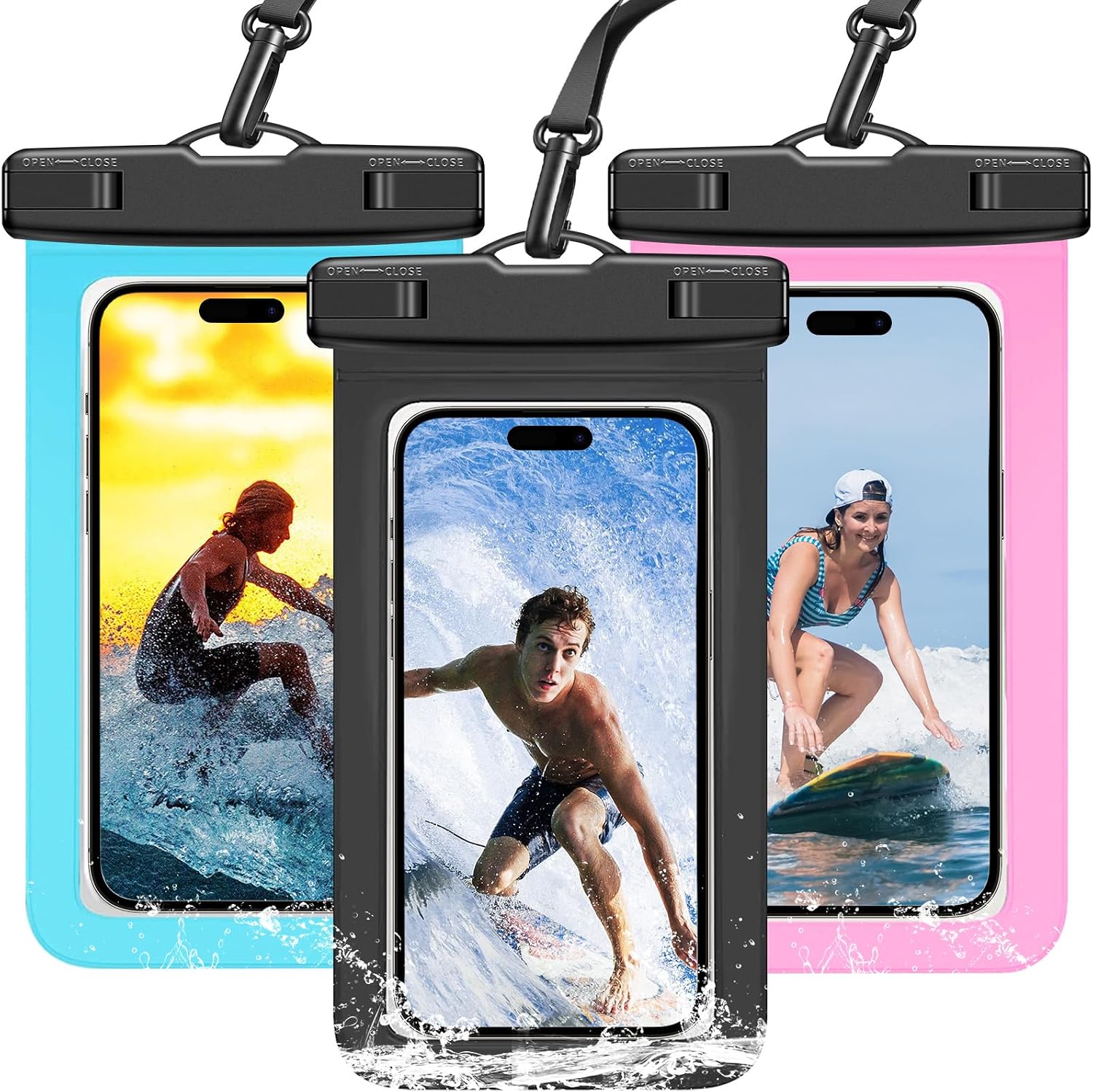 Fishing Bag Waterproof - Набор из 3 разноцветных водонепроницаемых чехлов