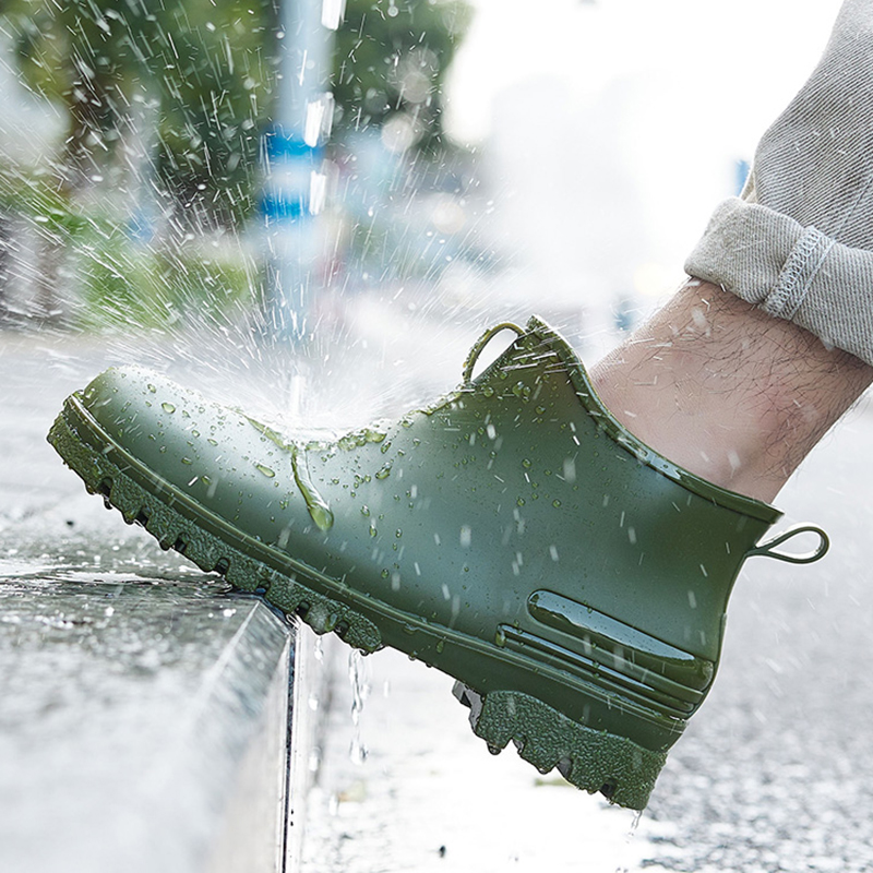 Fishing Boots - Мужские непромокаемые ботинки, Нескользящие, на платформе,